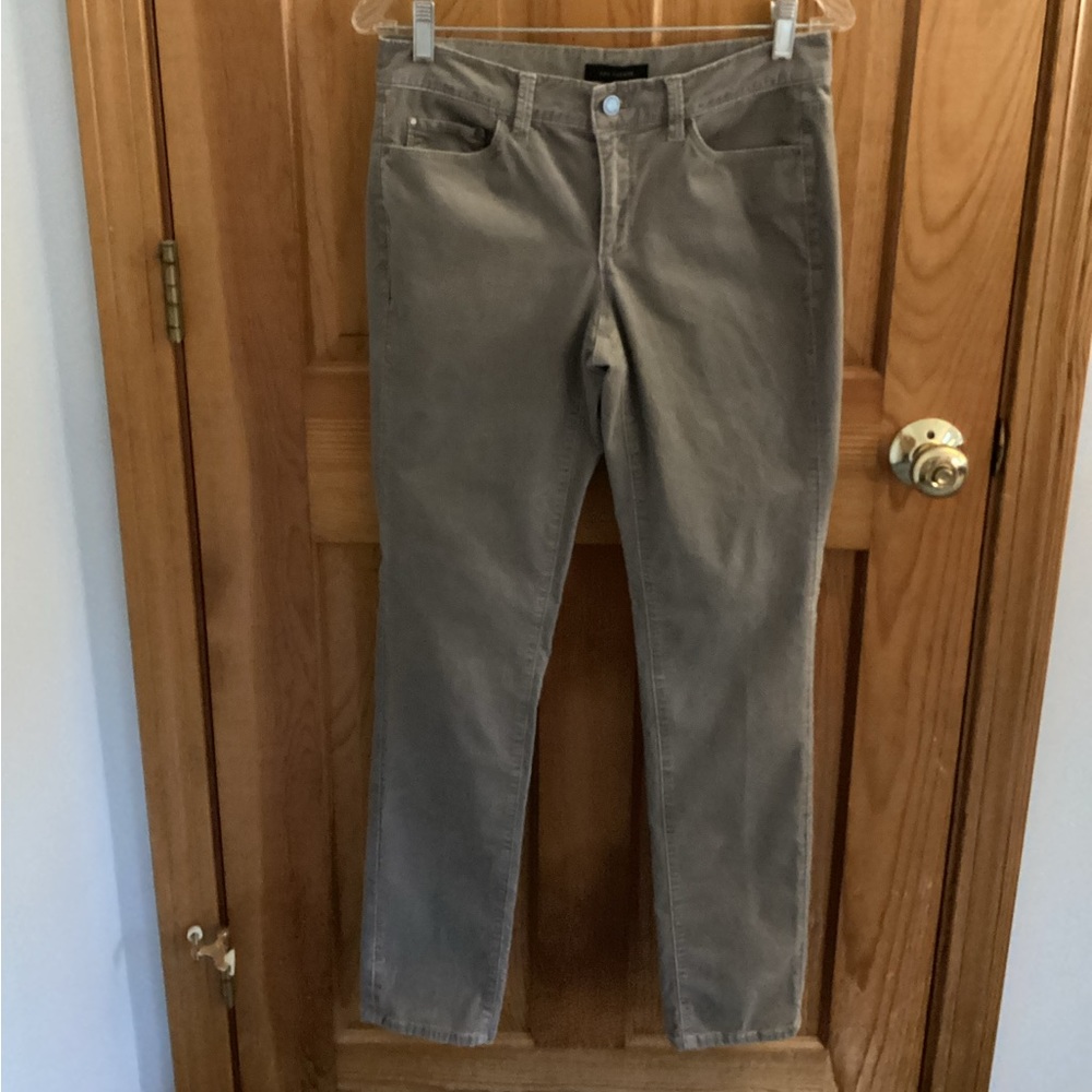 Ann Taylor straight low-rise velvet jeans. Size 6. Taupe/greige color.